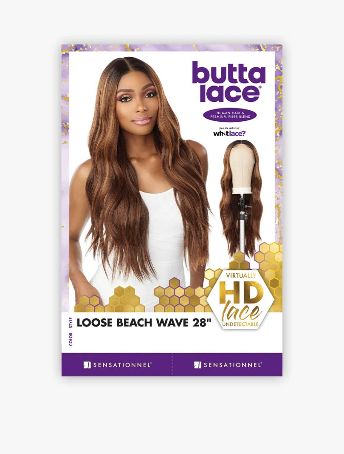 SENSATIONNEL BUTTA LACE HUMAN HAIR BLEND LOOSE BEACH WAVE 28